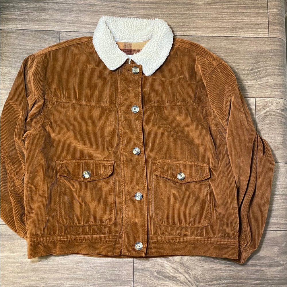 American Eagle lined burnt orange Corduroy jacket!